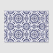 Navy Blue White Circle Muster Seidenpapier (Vorderseite)