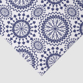 Navy Blue White Circle Muster Seidenpapier (Ausschnitt)