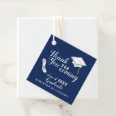 Navy Blue White Class 2025 Danke Abschluss Geschenkanhänger (Beispiel)