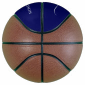 Navy Blue White Custom Name Monogram Basketball (Rechts)