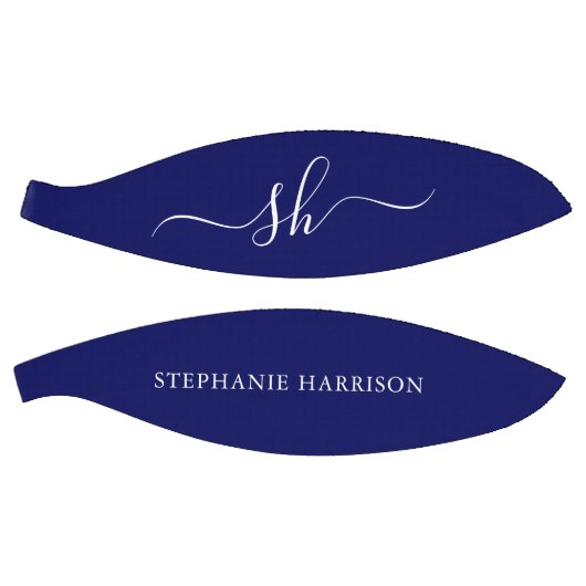 Navy Blue White Custom Name Monogram Basketball (Panele)