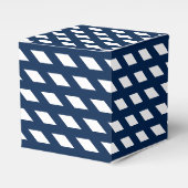 Navy Blue White Diamant Mustergeschenk Geschenkschachtel (Vorderseite)