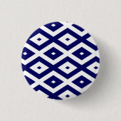 Navy-Blue-White-Diamantmuster Button (Vorderseite)