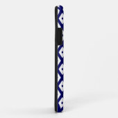 Navy-Blue-White-Diamantmuster Case-Mate iPhone Hülle (Hinten/Rechts)