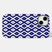 Navy-Blue-White-Diamantmuster Case-Mate iPhone Hülle (Rückseite (Horizontal))