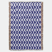 Navy-Blue-White-Diamantmuster Decke (Vorderseite Vertikal)