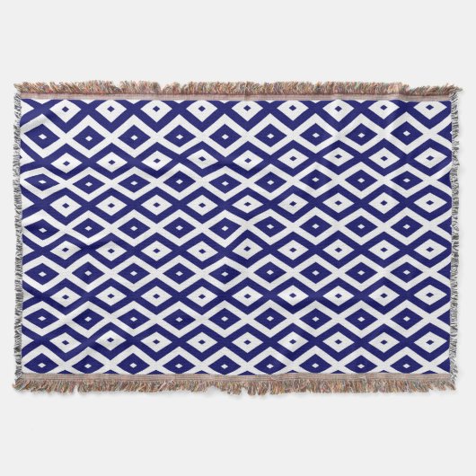 Navy-Blue-White-Diamantmuster Decke (Vorderseite)