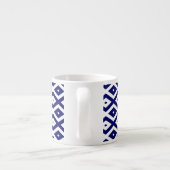Navy-Blue-White-Diamantmuster Espressotasse (Rückseite)