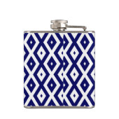 Navy-Blue-White-Diamantmuster Flachmann (Rückseite)