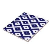 Navy-Blue-White-Diamantmuster Fliese (Seite)