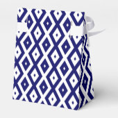 Navy-Blue-White-Diamantmuster Geschenkschachtel (Rückseite)