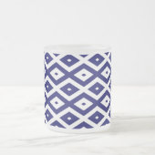 Navy-Blue-White-Diamantmuster Mattglastasse (Mittel)