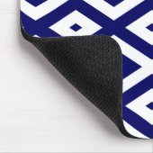 Navy-Blue-White-Diamantmuster Mousepad (Ecke)