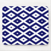 Navy-Blue-White-Diamantmuster Mousepad (Vorne)