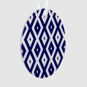 Navy-Blue-White-Diamantmuster Ornament (Vorderseite)