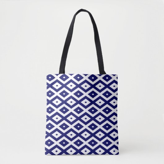 Navy-Blue-White-Diamantmuster Tasche (Vorderseite)