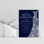 Navy Blue White Diamond Dress 60. Geburtstagsparty Einladung<br><div class="desc">Navy Blue White Diamond Dress 60. Geburtstagsparty Sixty & Fabulous Einladung Variationen zu den Einladungen und passenden Gegenständen in unserem Shop</div>