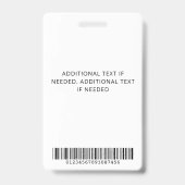 Navy Blue White Employee Foto ID Ausweis (Rückseite)