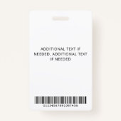 Navy Blue White Employee Foto ID Ausweis (Rückseite)