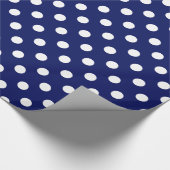Navy Blue White Extra Large Polka Dot Muster Geschenkpapier (Ecke)