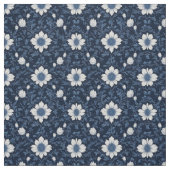 Navy Blue White Floral Minimalistic Victorian Chic Stoff (Muster)