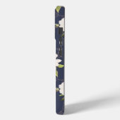 Navy Blue White Floral Monogram Case-Mate iPhone Hülle (Rückseite / Links)