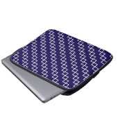 Navy Blue White Geometric Laptopschutzhülle (Vorne Knopf)