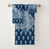 Navy Blue & White Ginger Jars Badhandtuch Set (Insitu)