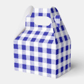 Navy Blue White Gingham Pattern Geschenkschachtel (Rückseite)