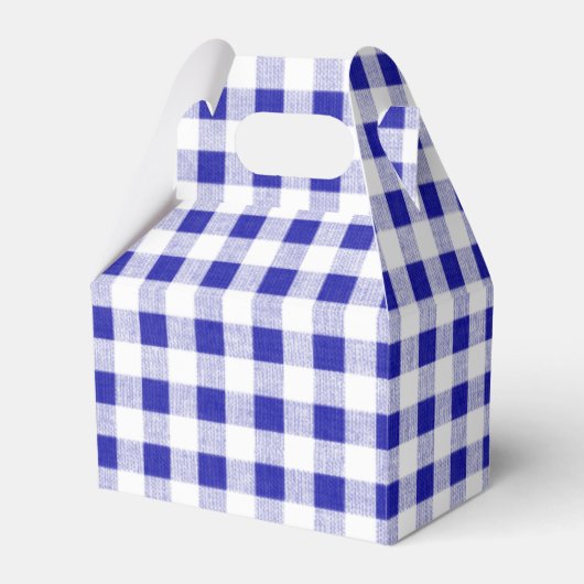 Navy Blue White Gingham Pattern Geschenkschachtel (Vorderseite)