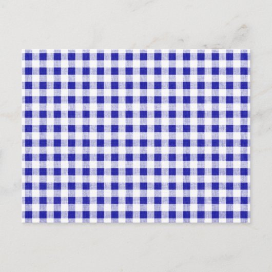 Navy Blue White Gingham Pattern Postkarte (Vorderseite)