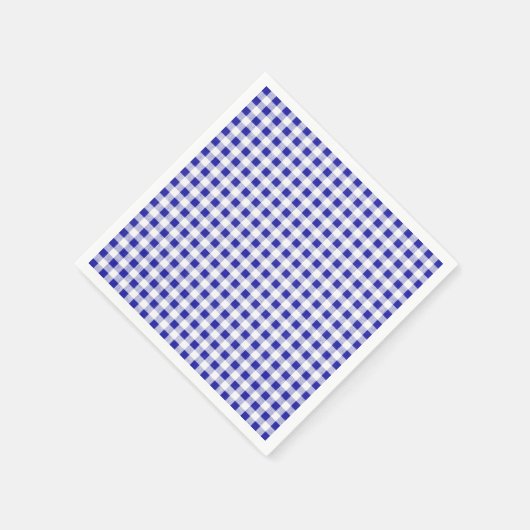 Navy Blue White Gingham Pattern Serviette (Ecke)