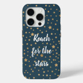 Navy Blue White Gold Stars Case-Mate iPhone Hülle (Rückseite)