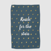 Navy Blue White Gold Stars Golfhandtuch (Vorderseite)