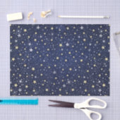 Navy Blue White & Gold Stars Seidenpapier (Handwerk)