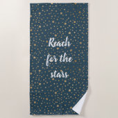 Navy Blue White Gold Stars Strandtuch (Vorderseite)