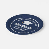 Navy Blue White Graduate Custom Graduate Party Pappteller (Schrägansicht)