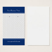 Navy Blue White Gray Herringbone Ohrkarten (Vorne & Hinten)