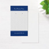 Navy Blue White Gray Herringbone Ohrkarten (Schreibtisch)