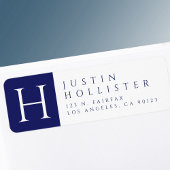 Navy Blue & White | Klassische Rücksendeadresse