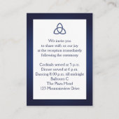 Navy Blue/White Liebe Knot Enclosure Card Begleitkarte (Rückseite)