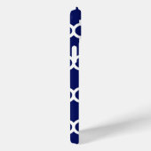Navy Blue White marokkanische Quatrefolienmuster # Case-Mate iPhone Hülle (Rückseite / Rechts)
