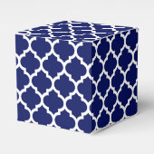 Navy Blue White marokkanische Quatrefolienmuster # Geschenkschachtel (Vorderseite)