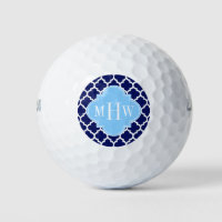 Navy Blue White Marokko #5 Sky Blue Name Monogram