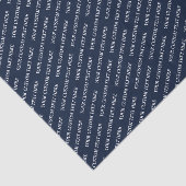Navy Blue & White Minimal Custom Text Tissue Paper Seidenpapier (Ausschnitt)