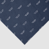 Navy Blue & White Minimal Custom Text Tissue Paper Seidenpapier (Ausschnitt)