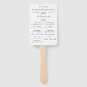 Navy Blue White Minimal Simple Floral Program Fächer (Rückseite)