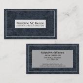 Navy Blue White Modern Blogger Consultant Business Visitenkarte (Vorne/Hinten)