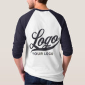 Navy Blue White Modern Company Logo Swag Business T-Shirt (Rückseite)