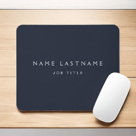 Navy Blue White Modern Elegant Beruflich Classy Mousepad